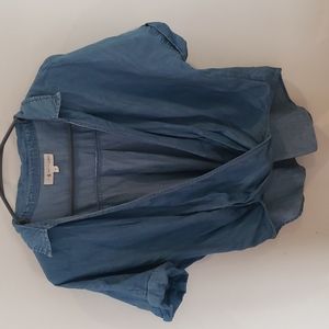 Lou & Grey Loft Chambray Wrap Front Top